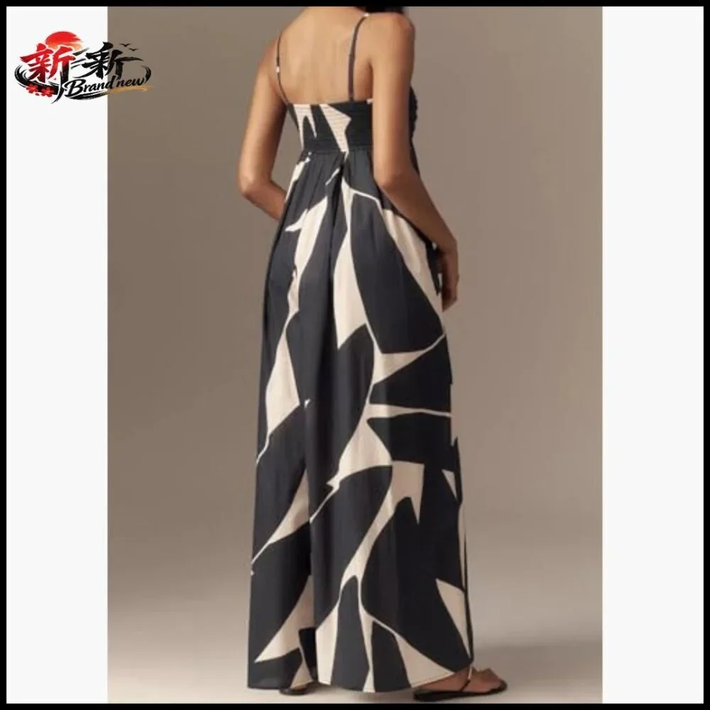 Cotton Wide Leg Jumpsuit Spaghetti Strap Sleeveless Romper